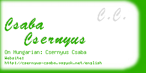 csaba csernyus business card